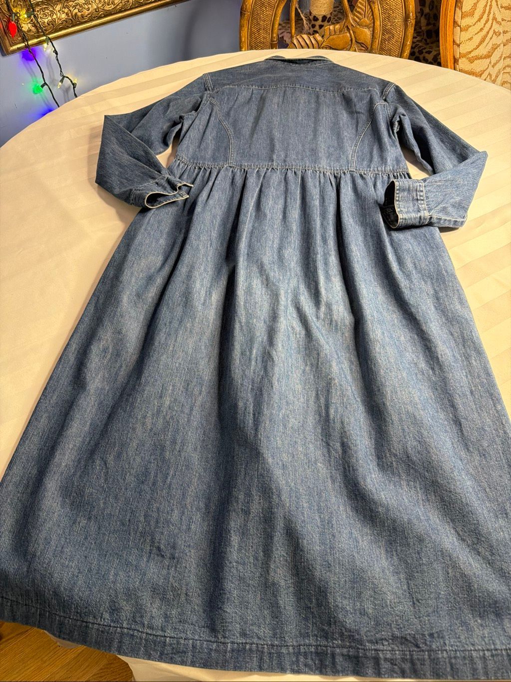 L.L. Bean Vintage Denim Maxi Shirt Dress Button Front Cottagecore Women’s Sz 12 — image 8 of 8